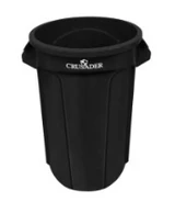 Crusader Round Trash Cans - HCTC-20-BLACK