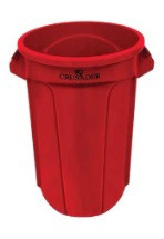 Crusader Round Trash Cans - HCTC-20-RED