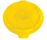 Crusader Round Trash Cans - Lids & Dolly - HCTC-L44-YELLOW