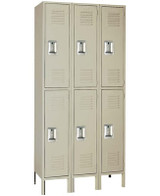 Double Tier Steel Lockers - H52023-PUTTY