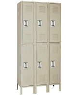 Double Tier Steel Lockers - H52223-PUTTY