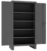 Extra Heavy Duty Cabinet With Pegboard Doors & Shelves - HHDCP244878-PB32-4S95