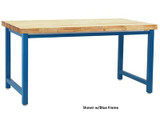 Kennedy Series Workbench W/Oiled Butcherblock Top - Square Edge - HKW3672-BLU