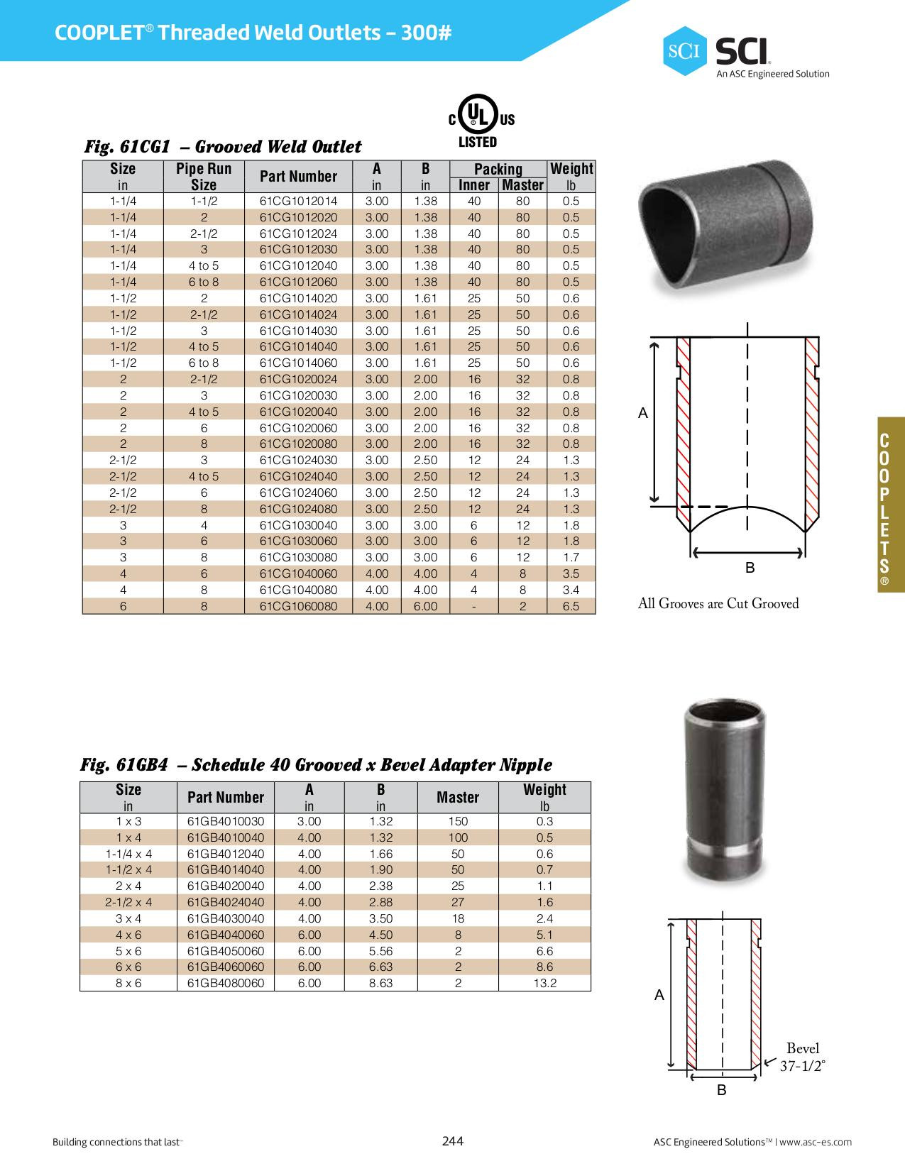 COOPLET Schedule 40 Threaded x Grooved Adapter Nipple GETPIPE