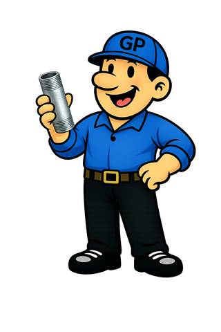 Willy holding a galvanized steel pipe nipple