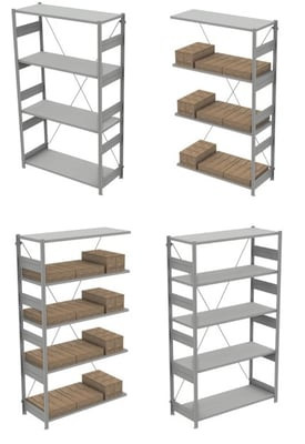 Space Plus Usa Steel Shelving - HBSS-AO48X24X72-4L