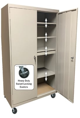Steel Cabinets Usa - Mobile Storage - HMAAH-3624RB