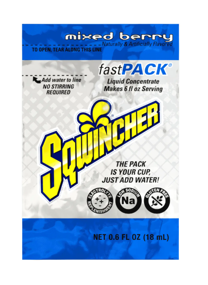 Sqwincher Fast Pack Electrolyte Drink Mix (Mixed Berry)