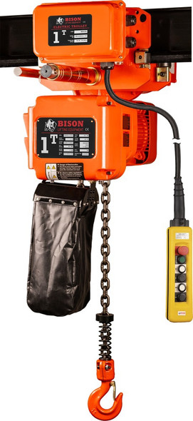 Bison 3-Phase Electric Chain Hoist With Motorized Trolley