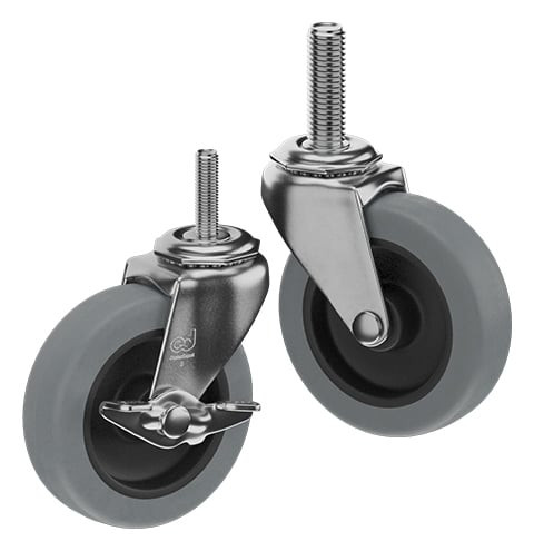 Casterdepot Threaded Stem Casters - Thermo-Urethane Wheel - Capacities Up To 120 Lbs.