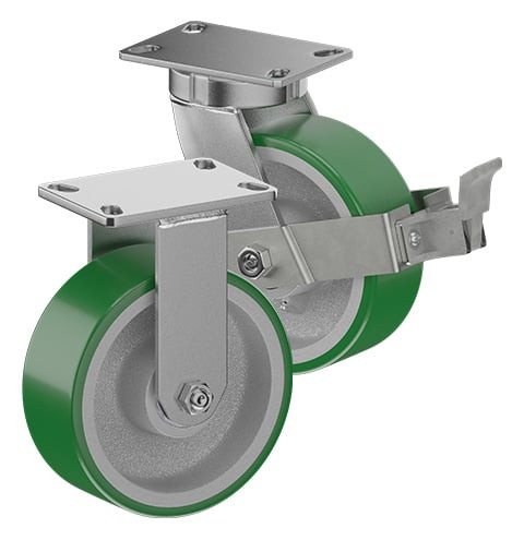 Casterdepot Top Plate Casters - Poly On Cast Iron Wheel - Capacities Up To 3000 Lbs.