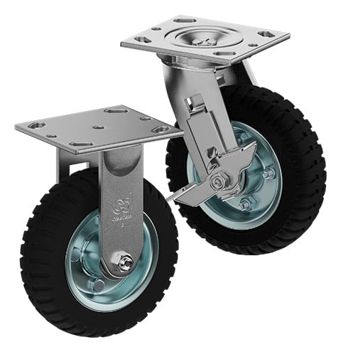 Casterdepot Top Plate Casters - Solid Monoprene Wheel - Capacities Up To 280 Lbs.