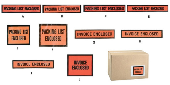Packing List Envelopes