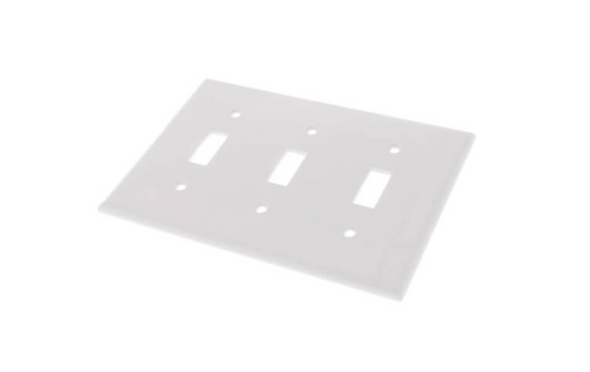 White 3-Gang Toggle Switch Wall Plate