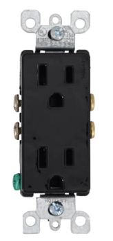 15A Black Decora Duplex Outlet
