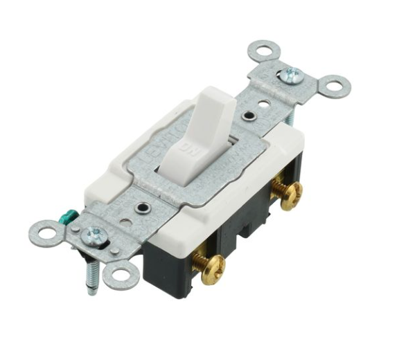White Commercial Grade Single-Pole Toggle Light Switch