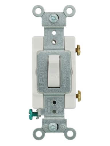 White Commercial Grade Single-Pole Toggle Light Switch