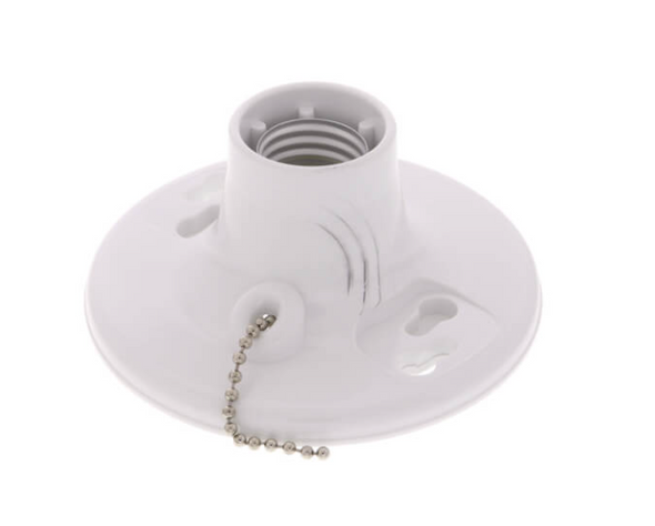 Incandescent Lampholder w/ Pull Chain & Captive Clamps