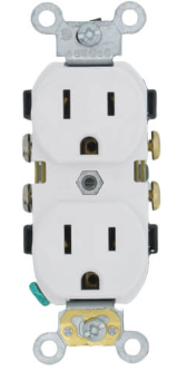 White Commercial Grade Duplex Receptacle