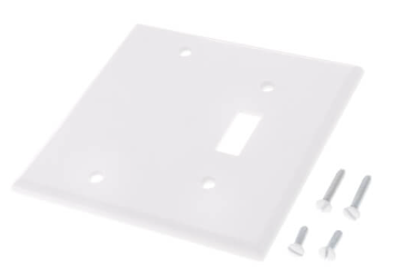 White 2-Gang Toggle Blank Wall Plate