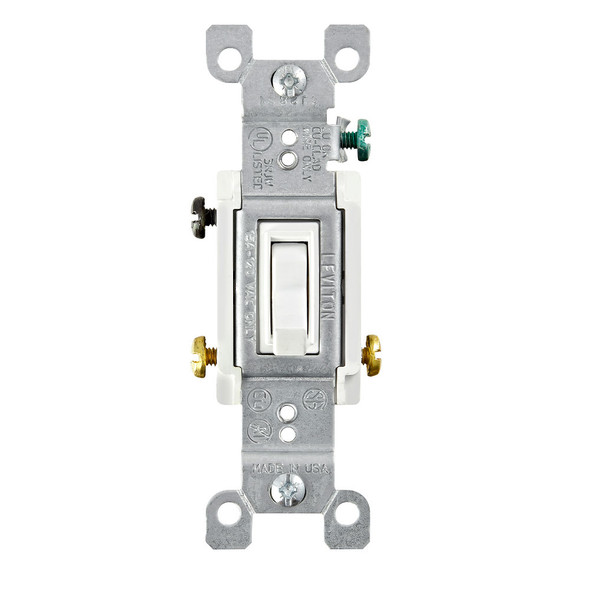 15A White 3-Way Toggle Light Switch