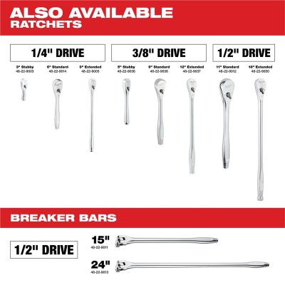 Milwaukee Tool 1/4" Drive 50pc Ratchet & Socket Set - SAE & Metric