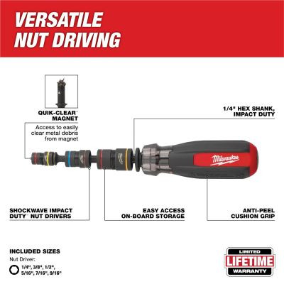 Milwaukee Tool Multi-Nut Driver W/ SHOCKWAVE Impact Duty (flip) Magnetic Nut Drivers