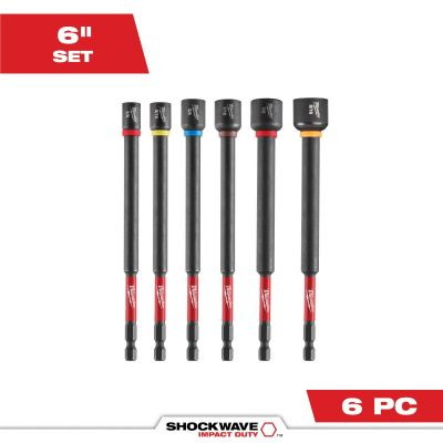 Milwaukee Tool 6 Piece SHOCKWAVE Impact Duty 6 Inch Magnetic Nut Driver Set