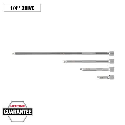 Milwaukee Tool 4pc 1/4" Drive Wobble Extension Set