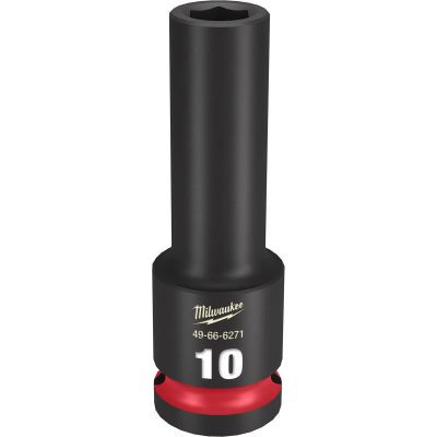 Milwaukee Tool SHOCKWAVE Impact Duty 1/2"Drive 10MM Deep 6 Point Socket