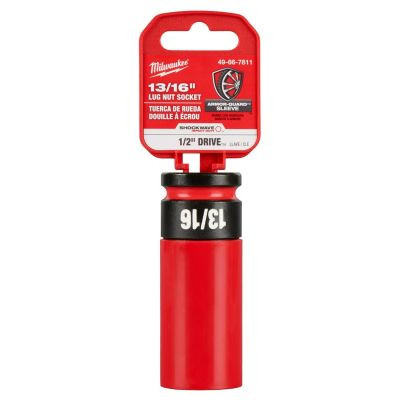 Milwaukee Tool SHOCKWAVE Impact Duty 1/2 Drive 13/16" SAE Lug Nut Wheel Socket