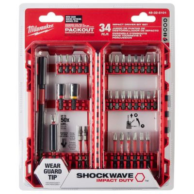 Milwaukee Tool SHOCKWAVE Impact Duty Driver Bit Set - 34PC