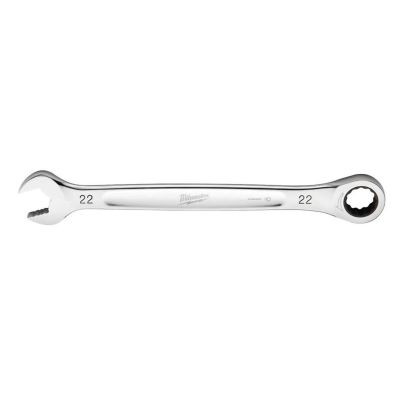 Milwaukee Tool 22MM Metric Ratcheting Combination Wrench, 12-Point, Steel, Chrome