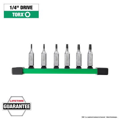 Milwaukee Tool 6pc 1/4" Drive TORX Bit Socket Set