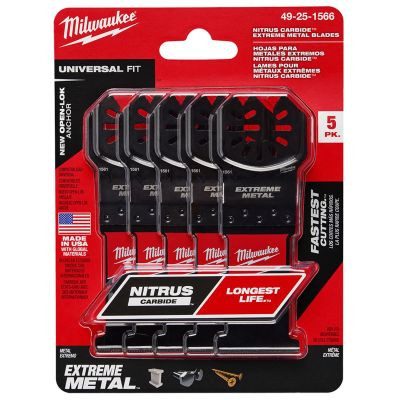 Milwaukee Tool Nitrus Carbide Extreme Metal Universal Fit Open-Lok Multi-Tool Blade 5Pk