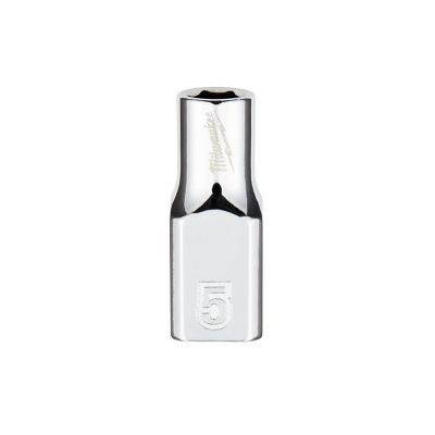 Milwaukee Tool Milwaukee Tool 1/4" Drive 5mm Metric Socket with FOUR FLAT Sides, 6-Point, Vanadium Steel, Chrome