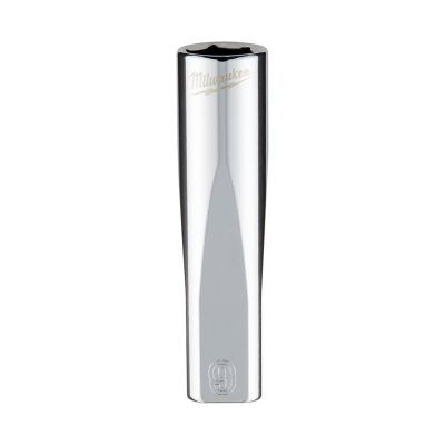 Milwaukee Tool Milwaukee Tool 1/4" Drive 9mm Metric Deep Socket with FOUR FLAT Sides, 6-Point, Vanadium Steel, Chrome