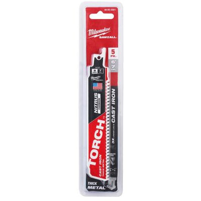Milwaukee Tool 6" 8TPI The TORCH for CAST IRON with NITRUS CARBIDE 5PK