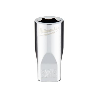 Milwaukee Tool 1/4" Drive 5/16" SAE 6-Point Socket with FOUR FLAT Sides, Vanadium Steel, Chrome
