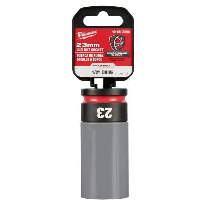 Milwaukee Tool SHOCKWAVE Impact Duty 1/2 Drive 23MM Metric Lug Nut Wheel Socket