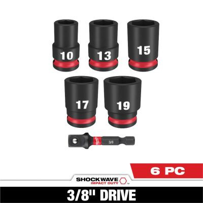 Milwaukee Tool 6PC SHOCKWAVE Impact Duty 3/8" Drive Metric Standard Socket Set