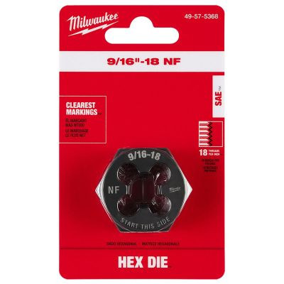 Milwaukee Tool 9/16"-18 NF 1-7/16" Hex Threading Die