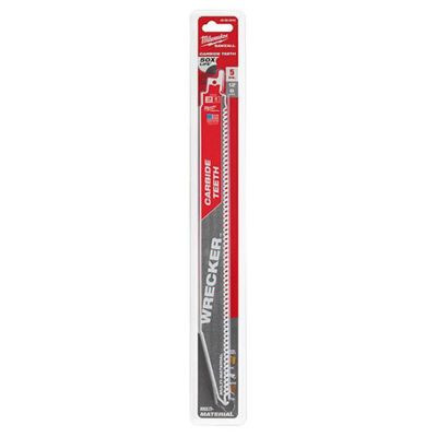 Milwaukee Tool 12" 6 TPI THE WRECKER(TM) with Carbide Teeth SAWZALL(R) Blade 5 PK