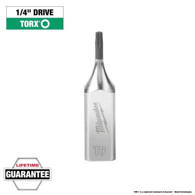 Milwaukee Tool 1/4" Drive T8 TORX Bit Socket