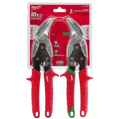 Milwaukee Tool 2-PC OFFSET AVIATION FORGED BLADE SNIP L/R SET