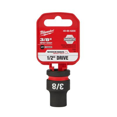 Milwaukee Tool SHOCKWAVE Impact Duty 1/2"Drive 3/8" Standard 6 Point Socket
