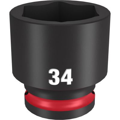 Milwaukee Tool SHOCKWAVE Impact Duty 1/2"Drive 34MM Standard 6 Point Socket
