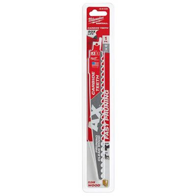 Milwaukee Tool 9" 3 TPI The AX with Carbide Teeth for Pruning & Clean Wood SAWZALL Blade 1PK