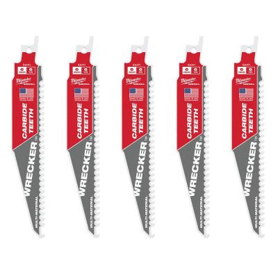 Milwaukee Tool 6" 6 TPI THE WRECKER with Carbide Teeth SAWZALL Blade 5PK