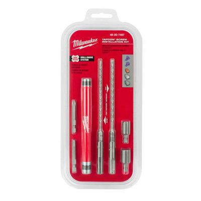 Milwaukee Tool 7pc. SDS Plus M/2 2-Cutter Concrete Screw Install Kit